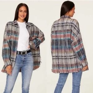 IRO Rosal Tweed Top Shirt Jacket Oversized